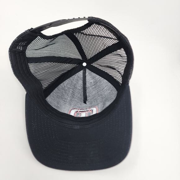 Travis Mathew Hat Men OS Palm Tree Logo Stripe Mesh Back Black Red Golf Snapback - Picture 7 of 9